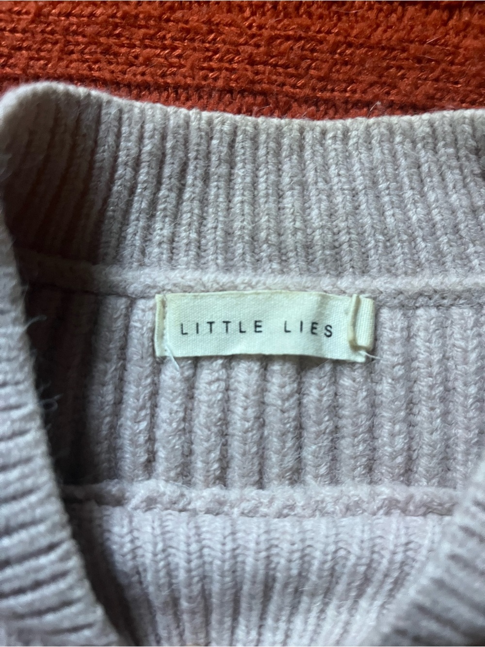 Women's Light Pink Ribbed Knit Sweater